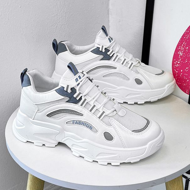 Men's Spring Breathable Odor-Resistant Mesh Sneakers Versatile Casual Board Student Sports Soft Sole White Trendy Shoes_vogvips.com