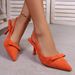 French-style Elegant High-heeled Sandals, 2025 Summer New Model, Pointed Toe, Shallow Cut, Bowknot, Chunky Heel, Large_vogvips.com