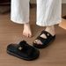 plus Size Women's Platform Sandals Summer Denim Outerwear Velcro Print Beach Slip-On Shoes_vogvips.com