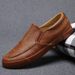 European Warm Series Leather Casual Loafers Slip-On Sneakers Lazy Korean Style Low-Cut Men's Cotton Shoes_vogvips.com