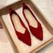 Pointed Toe Single For Women, Red Flat Spring New Style, Versatile French Style Shallow Mouth Loafers, Soft Sole Wedding_vogvips.com