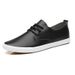 Euro Step New Ultrafine All Black Leather Lace-up Classic Versatile Men's Shoes Youth Office Driving Casual Sneakers Men_vogvips.com