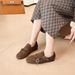 Fleece Small Leather Shoes Women's Brock Loafers Single Shoes_vogvips.com