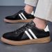 Large Size Cowhide German Training Board Shoes Men's Color Matching Contrasting White Shoes Casual Sports Shoes_vogvips.com