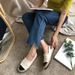 Spring And Summer Small Fragrant Style Canvas Grass Weaving Fisherman's Shoe Cover With Low Top Thick Bottom Casual_vogvips.com