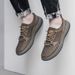 Men's Mesh Board Shoes Two-layer Cowhide Enlarged Hole Mesh Breathable Leisure Sports_vogvips.com