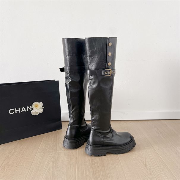 Fashion Design Patent Leather Over-the-Knee For Women 2025 Spring And Autumn New Super Trendy Slimming Fashionable_vogvips.com