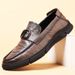 Spring New Genuine Leather First Layer Sheepskin Breathable Loafers Casual Men's Single Shoes_vogvips.com