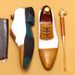 White brogues for men Gentleman Groom Business formal leather suit Studio wedding shoes_vogvips.com