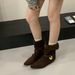 2025 Niche Pointed Toe Western Folded Pile Autumn Winter New Fashionable Versatile Short Boots For Women_vogvips.com