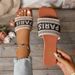 Fashion Mixed Colors Letter Flat Women Plus Size Light Square Toe Casual Slippers Comfort Soft Sole Anti Slip Slides_vogvips.com
