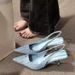 Elegant -style High-heeled Shoes, Stiletto Pointed-toe Sandals For Women, 2026 Summer New Model, Open-back_vogvips.com