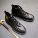 European Warm Series 2025 Autumn Winter Genuine Leather High-top Zipper Martin Thick-soled Round Toe Business Work Men's Boots_vogvips.com