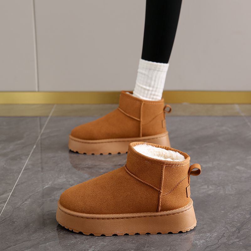 Snow Boots Women 2024 Winter New Women's Shoes Short Tube Warm Cotton Shoes Plus Velvet Thick Shoes Women's Boots_vogvips.com