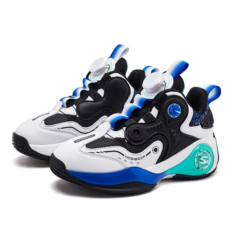 Kids' shoes leather boys basketball shoes autumn children's sports shoes friction sound button shoes_vogvips.com