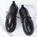 Men's Low-top British Style Chunky Casual Leather Shoes For Wedding And Office Wear_vogvips.com
