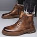 European Warm Series British Style Martin 2025 New Safety Single Cotton Casual Shoes Fashion Men's Work Boots_vogvips.com