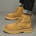 Martin Boots Men's Thick-soled Heightening Wind Matte Tooling Rhubarb Boots Men's High-top Leather Short Boots_vogvips.com