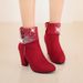 34-43 Large Size High-heeled Chunky Heel Rhinestone Ankle Boots For Women, Wedding Boots, Foreign Trade Supply,_vogvips.com