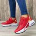 Women’s Shoes Casual Couple Single Shoes Women's Thick Soled Flying Woven Sports Shoes Large Size Foreign Trade Lace Up Women's Shoes_vogvips.com