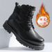 European Warm Series Winter New Work Shoes Trendy Martin Genuine Wool Warm Leather Men's First Layer Cowhide Cotton Boots_vogvips.com