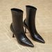 Niche Light Luxury Autumn Winter Handmade Fashion Women's Boots Heel Soft Leather Retro High Thin_vogvips.com