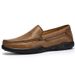 Suitable For All Seasons Autumn New Men's Casual Shoes Slip-On Breathable Genuine Leather Loafers_vogvips.com