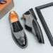 Large Size 2025 Pointed Fashion Brogue Versatile Men's Korean Style Casual Formal Leather Shoes_vogvips.com