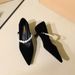 2355-K216 French-style Pointed Mary Jane Shoes For Women With Thin Heels, Single Strap, Pearls, Versatile Suede, Elegant_vogvips.com