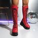 Wedge Side Zipper Gothic Style Thick-Soled Long Motorcycle Rider Over-the-Knee Plus Size Slimming High Boots_vogvips.com