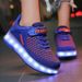 Kid Led Sneakers USB Charging Luminous Shoes Outdoor Sport Roller Skates Children Two Wheels Boys Girls Casual Shoes Glowing_vogvips.com