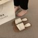 Unique Design Retro Square Toe Open Toe Flat Slippers For Women Summer Outdoor Fairy Style Beach Vacation Sandals_vogvips.com