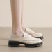 Platform Loafers Women's Round Head British Style Small Leather Shoes One Pedal Retro College Style Single Shoes Women_vogvips.com