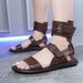Men's Summer Roman Sandals Outdoor Wear-Resistant Anti-Slip Fashionable British Style Beach Shoes-2530_vogvips.com