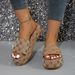 Plus-size Wedge Sandals One Line With Thick Sole Fashion Comfortable Sandal Women_vogvips.com