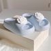Gentle Camellia Sweet Flower Flat With Soft Thick Soles For Summer Beach Casual Wear, Height-Increasing Women's_vogvips.com