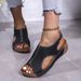 2025 New Plus Size Shoes Fish Mouth Cross Sponge Cake Thick Sole Velcro Women's Sandals Whsi_vogvips.com