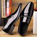 2025 Spring New Korean Fashion Casual Single Glossy Patent Leather Business Men's Shoes_vogvips.com