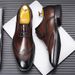 Euro Step New Men's Genuine Leather Business Formal Brogue Carved Cowhide Breathable British Wedding Shoes_vogvips.com