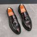 New Hairstylist Business Casual British Pointed Toe Men's Thick Sole Patent Height Increasing Leather Shoes Nightclub_vogvips.com