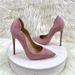 Size33-46 Women's Shoes Pink Velvet High Heels 12CM Pointed Stiletto Shallow Mouth Single Shoes Versatile Women's Shoes_vogvips.com
