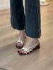 Simon Laine Soft Version~French Niche Wedge Open-toe Sandals For Women, Summer Back Strap Versatile Patent Leather_vogvips.com