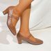plus Size Autumn Pointed Toe High Heel Single Shoes European American Style Shallow Mouth Chunky Heel Dress Shoes for Women_vogvips.com