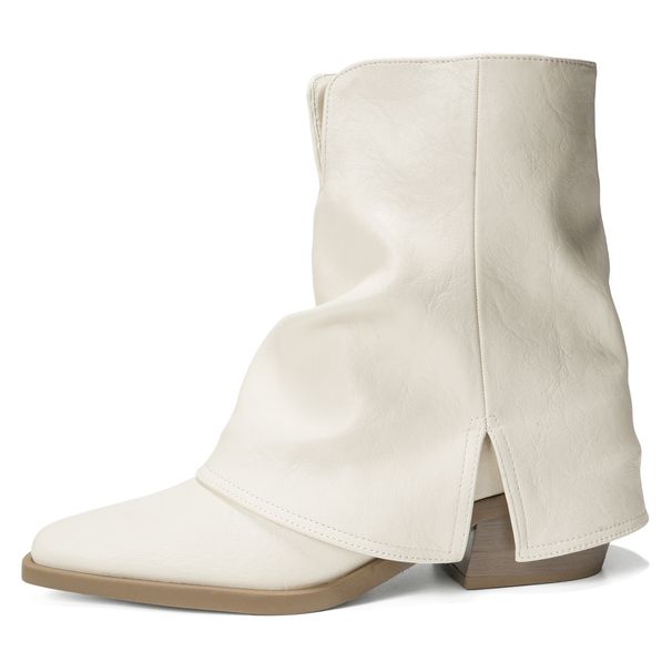 Women's Shoes Retro Chunky Heel Pointed Toe Slouch Boots, Trouser Leg Boots, Ankle Boots, Women's Martin Boots, Autumn And Winter._vogvips.com