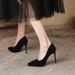 1088-8 Houndstooth Pointed Toe Stiletto For Women 2025 New European And American Suede Ultra High Heels 11CM_vogvips.com