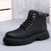 British Style Yellow Martin For Men, Autumn And Thickened Cotton Winter Boots, Genuine Leather Versatile Thick Sole_vogvips.com