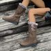 Women's Winter Snow Boots With Faux Fur Lining, Slip-Resistant Sole, Side Zipper & Belt Detail - Comfortable Casual High-Top Boots For Cold Weather_vogvips.com
