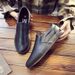 Black Microfiber Waterproof Men's Women's Casual Shoes Flat Bottome Soft Sole Loafers Wear-resistant Non Slip Sneakers Men Shoes_vogvips.com