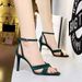 927-A5 Style Summer One Line Heels With Thin High Heels, Suede Cutout, Open Toe, Cross Cut Women's Sandals_vogvips.com