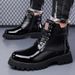 New Leather Spring Men's Shoes High-top Men's Heightening Tooling Martin Boots_vogvips.com